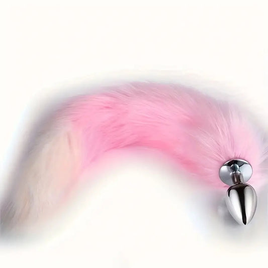Plug Anal Con Cola Rosa - Blanca