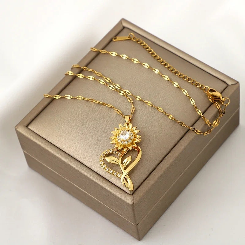 COLLAR GIRAZOL CON TALLO