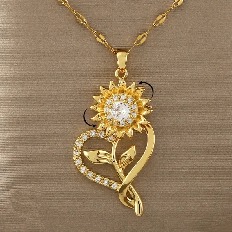 COLLAR GIRAZOL CON TALLO