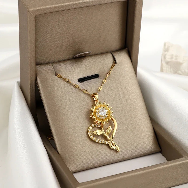 COLLAR GIRAZOL CON TALLO