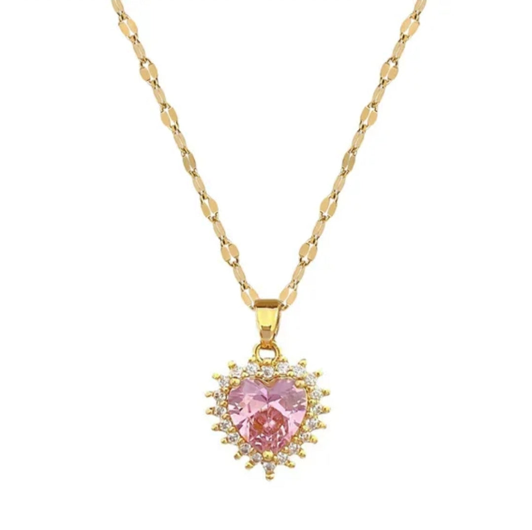COLLAR CORAZON ROSADO