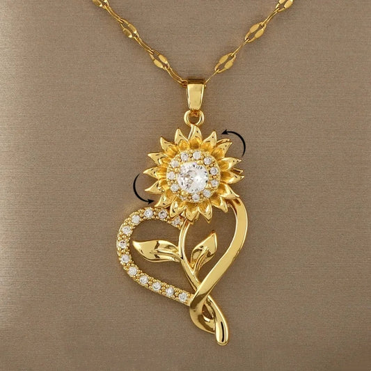 COLLAR GIRAZOL CON TALLO