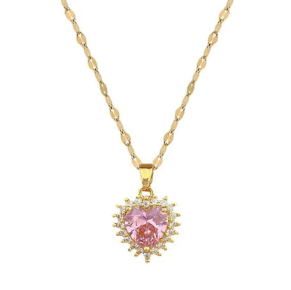 COLLAR CORAZON ROSADO